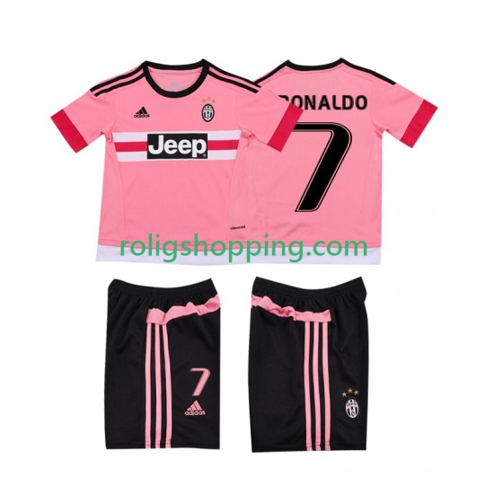 Fotbollströja Juventus Cristiano RONALDO 7 2015 2016 Retro Barn Bortaställ Kort ärm
