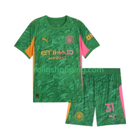 Fotbollströja Manchester City Ederson Moraes 31 Målvakt Barn Hemmaställ 2025-2026 Kort ärm