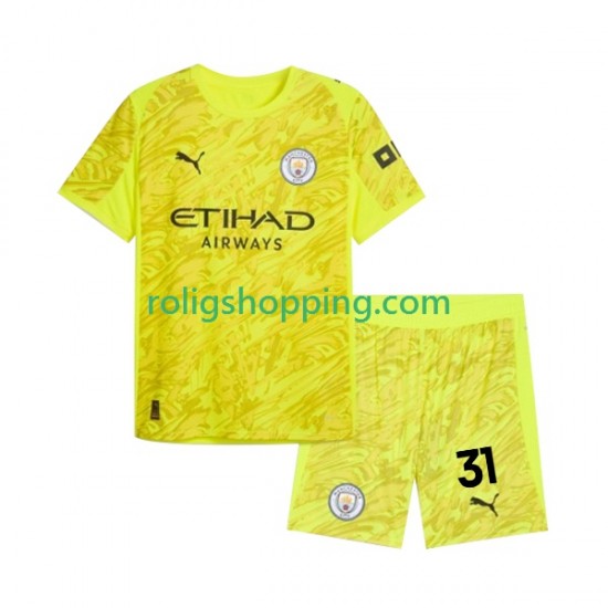 Fotbollströja Manchester City Ederson Moraes 31 Målvakt Barn Tredjeställ 2025-2026 Kort ärm