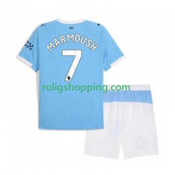 Fotbollströja Manchester City Omar Marmoush 7 Barn Hemmaställ 2025-2026 Kort ärm