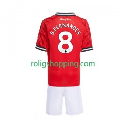 Fotbollströja Manchester United Bruno Fernandes 8 Barn Hemmaställ 2025-2026 Kort ärm