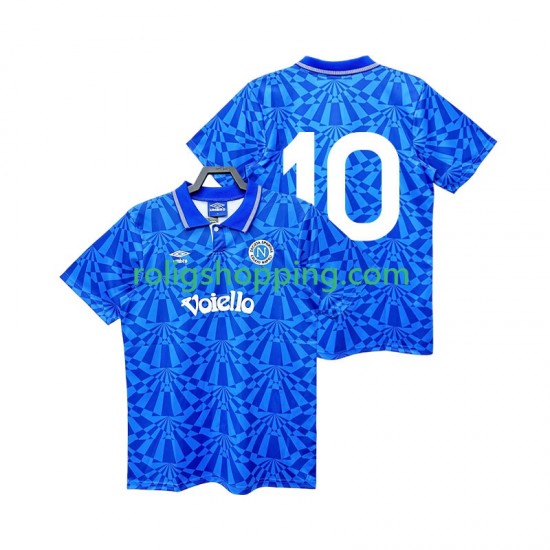 Fotbollströja SSC Napoli 10 1991 1993 Retro Män Hemmaställ Kort ärm
