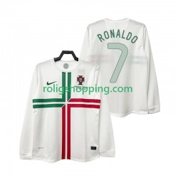 Fotbollströja Portugal Cristiano Ronaldo 7 2012 Retro Män Bortaställ Lång ärm