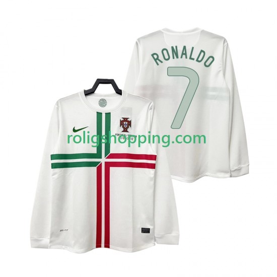 Fotbollströja Portugal Cristiano Ronaldo 7 2012 Retro Män Bortaställ Lång ärm