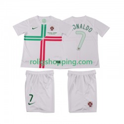 Fotbollströja Portugal Cristiano Ronaldo 7 2012 Retro Barn Bortaställ Kort ärm
