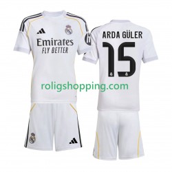 Fotbollströja Real Madrid Arda Guler 15 Barn Hemmaställ 2025-2026 Kort ärm