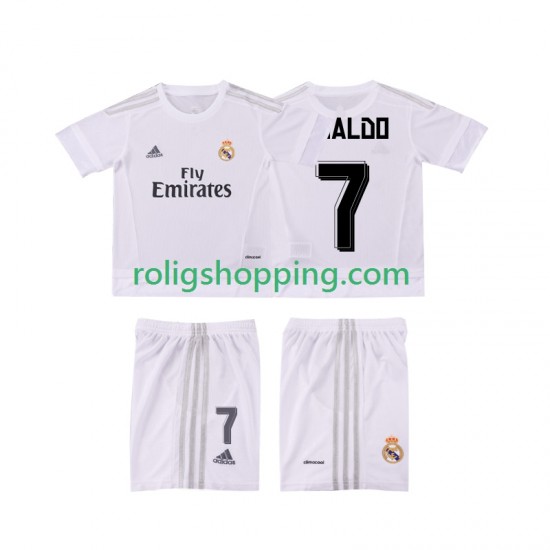 Fotbollströja Real Madrid Cristiano Ronaldo 7 2015 2016 Retro Barn Hemmaställ Kort ärm