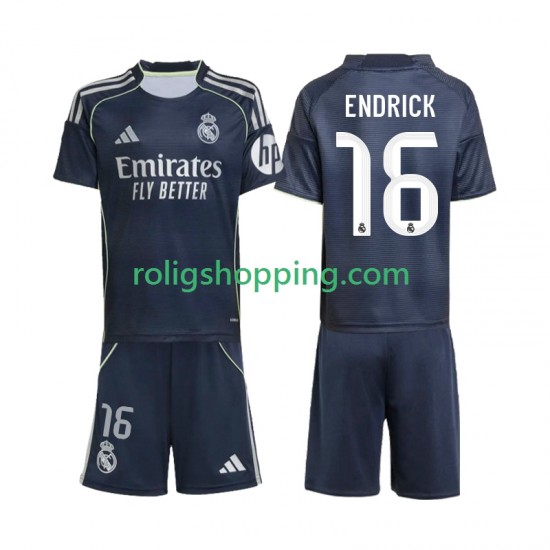 Fotbollströja Real Madrid Endrick 16 Barn Bortaställ 2025-2026 Kort ärm