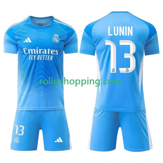 Fotbollströja Real Madrid Andriy Lunin 13 Målvakt Barn Hemmaställ 2025-2026 Kort ärm