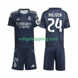 Fotbollströja Real Madrid Huijsen 24 Barn Bortaställ 2025-2026 Kort ärm