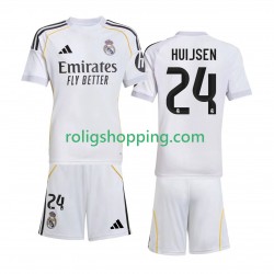 Fotbollströja Real Madrid Huijsen 24 Barn Hemmaställ 2025-2026 Kort ärm