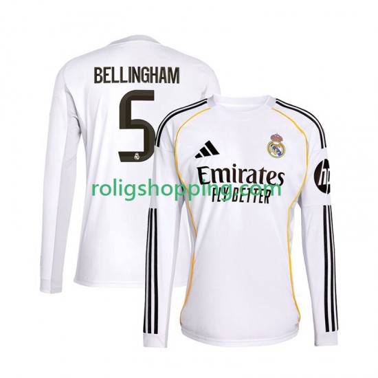 Fotbollströja Real Madrid Jude Bellingham 5 Män Hemmaställ 2025-2026 Lång ärm