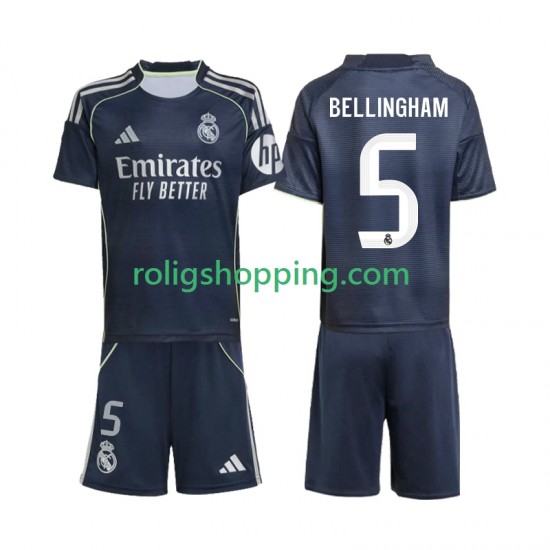 Fotbollströja Real Madrid Jude Bellingham 5 Barn Bortaställ 2025-2026 Kort ärm