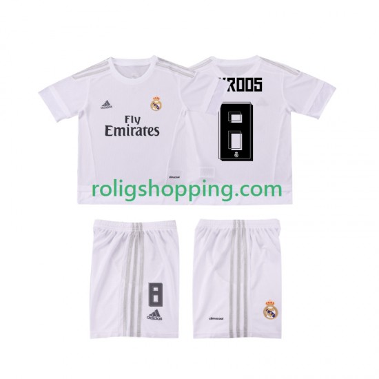 Fotbollströja Real Madrid KROOS 8 2015 2016 Retro Barn Hemmaställ Kort ärm