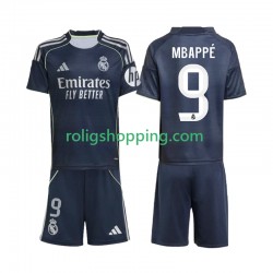 Fotbollströja Real Madrid Mbappé Kylian 9 Barn Bortaställ 2025-2026 Kort ärm