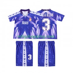 Fotbollströja Real Madrid R CARLOS 3 1996-1997 Retro Barn Bortaställ Kort ärm