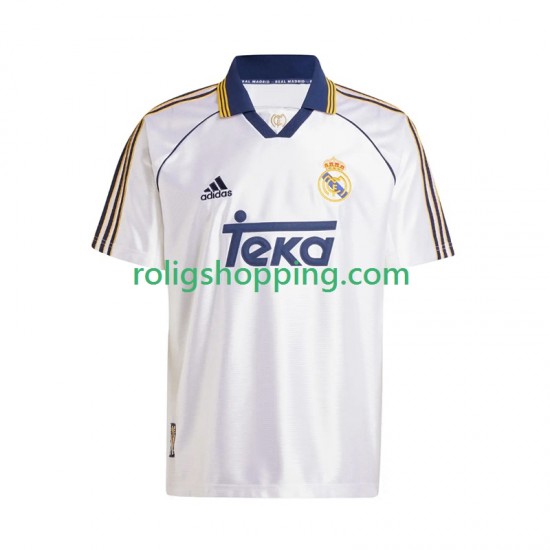 Fotbollströja Real Madrid -2000 Retro Män Hemmaställ 1999 Kort ärm