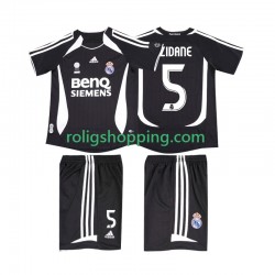 Fotbollströja Real Madrid ZIDANE 5 2007 Retro Barn Bortaställ 2006 Kort ärm