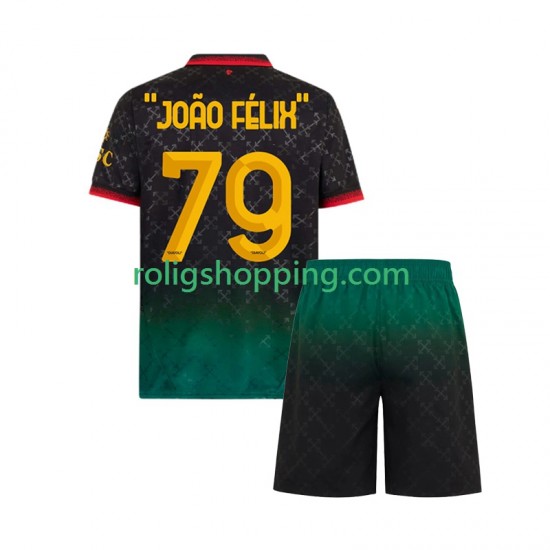 Fotbollströja AC Milan JOAO FELIX 79 Barn Fjärdeställ 2024-2025 Kort ärm
