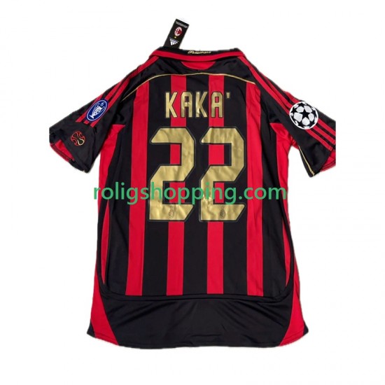 Fotbollströja AC Milan KAKA 8 2007 Retro Män Hemmaställ 2006 Kort ärm