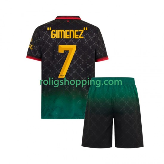 Fotbollströja AC Milan Santiago Gimenez 7 Barn Fjärdeställ 2024-2025 Kort ärm