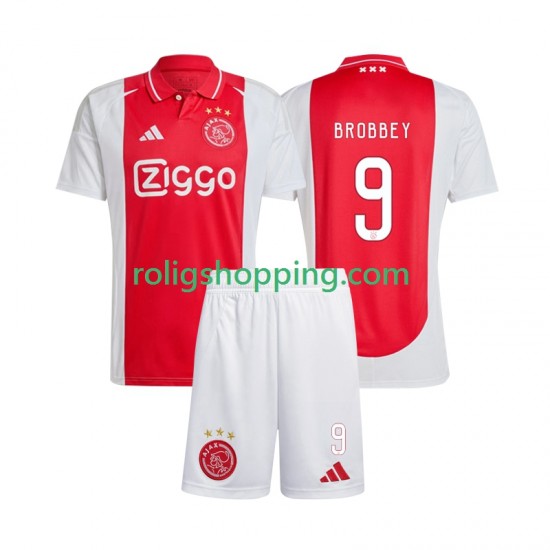 Fotbollströja AFC Ajax Brian Brobbey 9 Barn Hemmaställ 2024-2025 Kort ärm