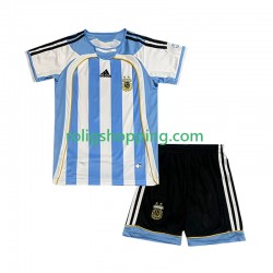Fotbollströja Argentina Retro Barn Hemmaställ 2006 Kort ärm