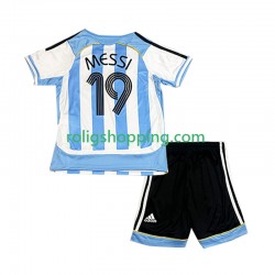 Fotbollströja Argentina Lionel Messi 19 Retro Barn Hemmaställ 2006 Kort ärm