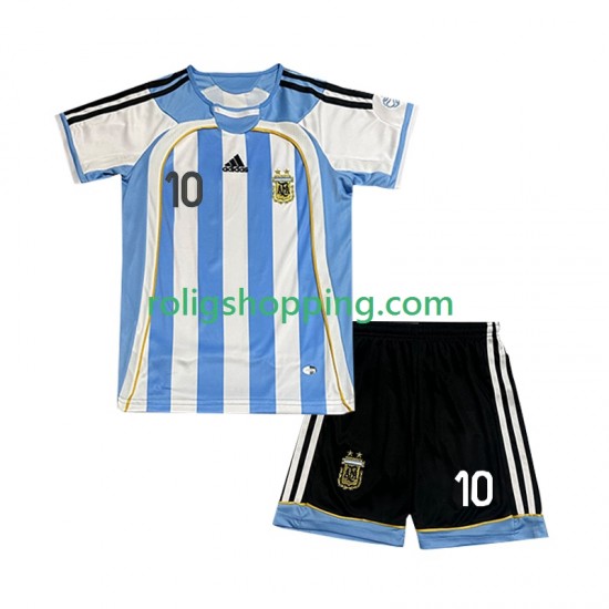 Fotbollströja Argentina Maradona 10 Retro Barn Hemmaställ 2006 Kort ärm