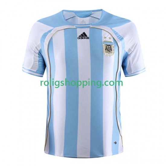 Fotbollströja Argentina Retro Män Hemmaställ 2006 Kort ärm