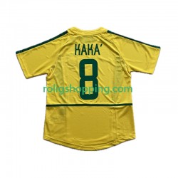 Fotbollströja Brasilien KAKA 8 2002 Retro Män Hemmaställ Kort ärm
