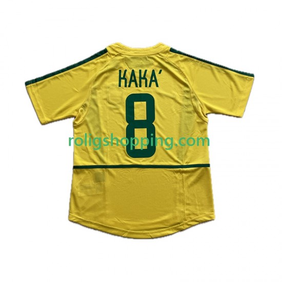 Fotbollströja Brasilien KAKA 8 2002 Retro Män Hemmaställ Kort ärm