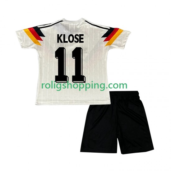Fotbollströja Tyskland Klose 11 1990 Retro Barn Hemmaställ Kort ärm
