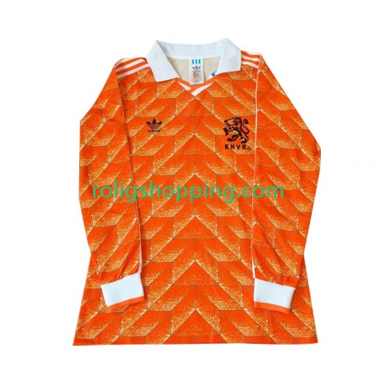 Fotbollströja Nederländerna 1998 Retro Män Hemmaställ Lång ärm