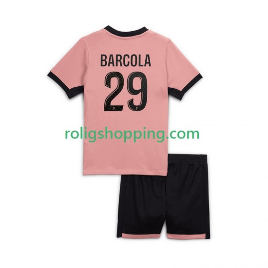 Fotbollströja Paris Saint-Germain Bradley Barcola 29 Barn Tredjeställ 2024-2025 Kort ärm