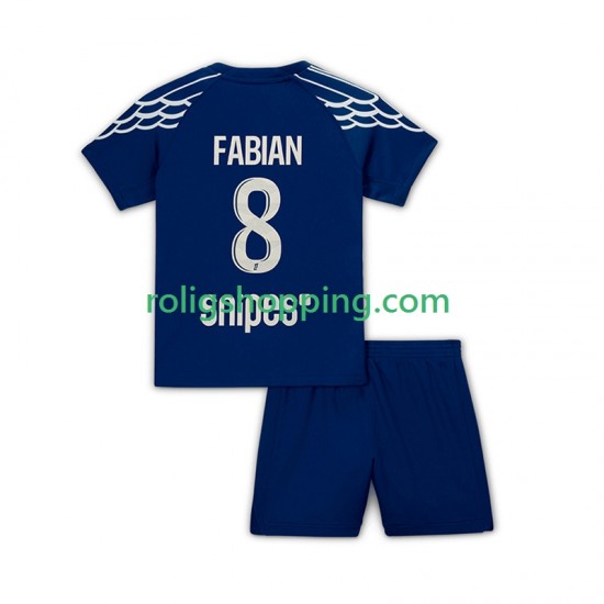 Fotbollströja Paris Saint-Germain Fabian 8 Barn Fjärdeställ 2024-2025 Kort ärm
