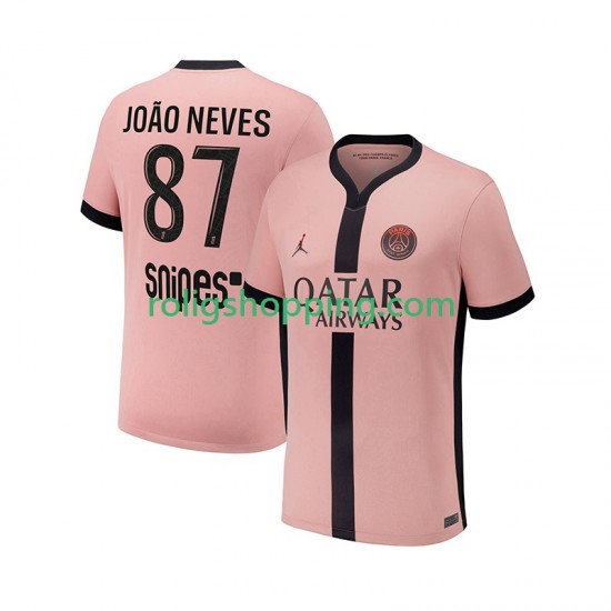 Fotbollströja Paris Saint-Germain Joao Neves 87 Män Tredjeställ 2024-2025 Kort ärm