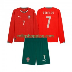 Fotbollströja Portugal Crstiano Roanldo 7 Barn Hemmaställ 2025 Lång ärm