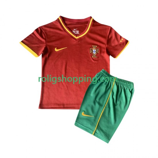 Fotbollströja Portugal 2000 Retro Barn Hemmaställ Kort ärm