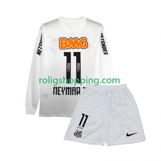 Fotbollströja Santos FC Neymar JR 11 2012 Retro Barn Hemmaställ 2011 Lång ärm