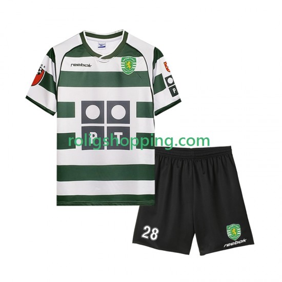 Fotbollströja Sporting Lissabon Cristiano Ronaldo 28 2001 2003 Retro Barn Hemmaställ Kort ärm