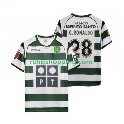 Fotbollströja Sporting Lissabon Cristiano Ronaldo 28 2001 2003 Retro Män Hemmaställ Kort ärm