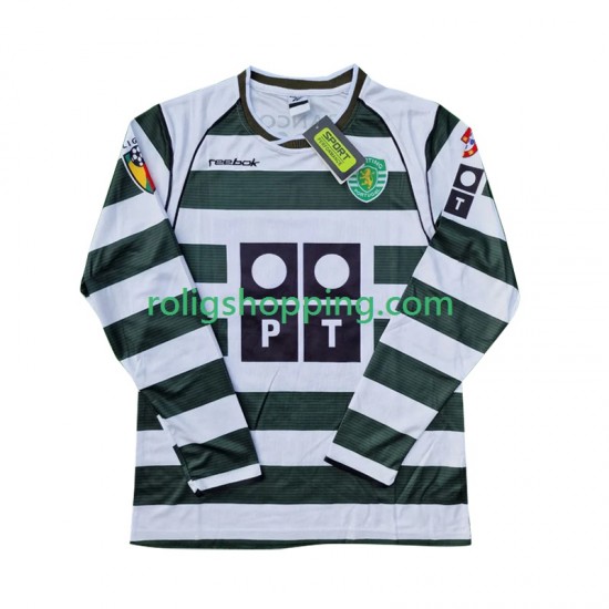 Fotbollströja Sporting Lissabon 2001 2003 Retro Män Hemmaställ Lång ärm