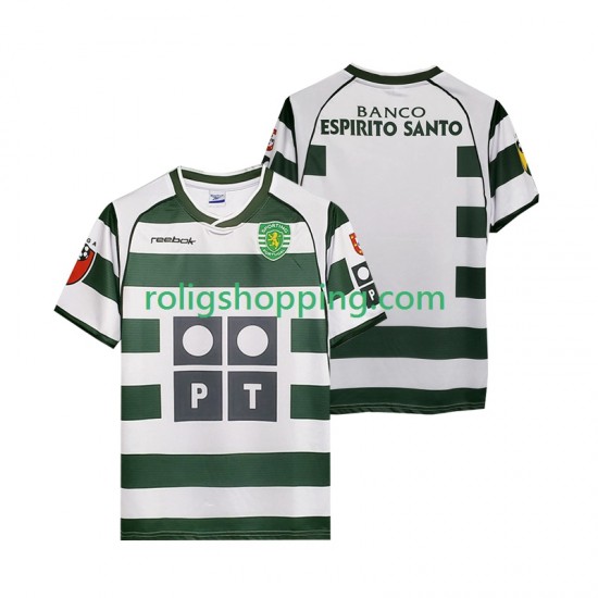 Fotbollströja Sporting Lissabon 2001 2003 Retro Män Hemmaställ Kort ärm