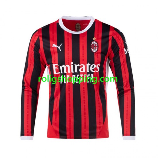 Fotbollströja AC Milan Män Hemmaställ 2024-2025 Lång ärm
