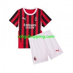 Fotbollströja AC Milan Barn Hemmaställ 2024-2025 Kort ärm