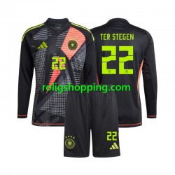 Fotbollströja Tyskland Ter Stegen 22 Målvakt Barn Hemmaställ Euro 2024 Lång ärm