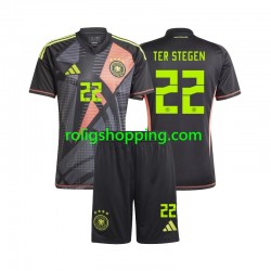 Fotbollströja Tyskland Ter Stegen 22 Målvakt Barn Hemmaställ Euro 2024 Kort ärm