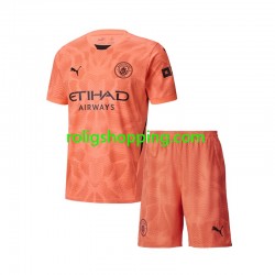 Fotbollströja Manchester City Målvakt Barn Bortaställ 2024-2025 Kort ärm