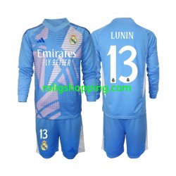 Fotbollströja Real Madrid Andriy Lunin 13 Målvakt Barn Hemmaställ 2024-2025 Lång ärm